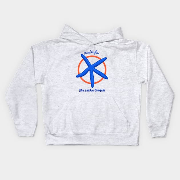 Blue Linckia Starfish Kids Hoodie by Reefhorse